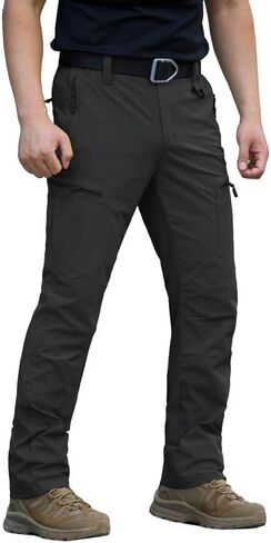 NAVEKULL Men's Lightweight Hiking Pants Quick Dry Stretch Fishing Tactical Work Pants with Zipper Pockets in Kuwait