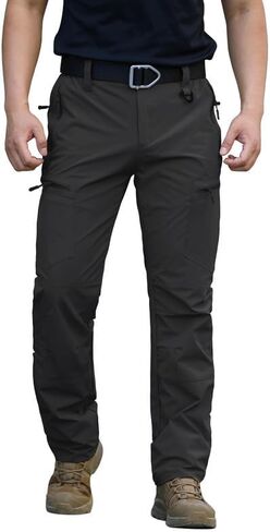 NAVEKULL Men's Lightweight Hiking Pants Quick Dry Stretch Fishing Tactical Work Pants with Zipper Pockets in Kuwait