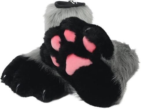 ZFKJERS Cosplay Animal Cat Plastic Claws for Fursuit Feet Paw Shoes Furry Paw Slippers Adults Costume Accessories Set in Saudi Arabia