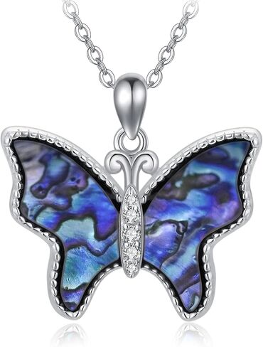 قلادة فراشة من الفضة الاسترليني عيار 925 بدلاية على شكل فراشة على شكل فراشة على شكل حيوان، مجوهرات هدايا للنساء والفتيات المراهقات, فضة استرلينية, فضة استرليني 925 in Kuwait