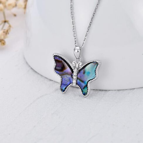 قلادة فراشة من الفضة الاسترليني عيار 925 بدلاية على شكل فراشة على شكل فراشة على شكل حيوان، مجوهرات هدايا للنساء والفتيات المراهقات, فضة استرلينية, فضة استرليني 925 in Kuwait