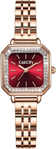 ساعات CakCity الكلاسيكية للنساء ساعات ذهبية وردية مع حزام فولاذي ساعة نسائية أنيقة للنساء ساعة يد كوارتز تناظرية هدايا لها in Kuwait