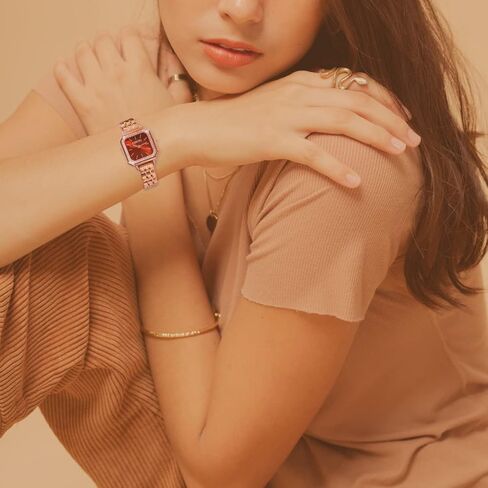 ساعات CakCity الكلاسيكية للنساء ساعات ذهبية وردية مع حزام فولاذي ساعة نسائية أنيقة للنساء ساعة يد كوارتز تناظرية هدايا لها in Kuwait