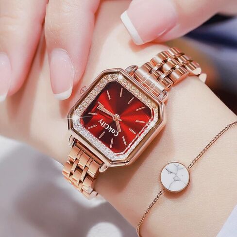 ساعات CakCity الكلاسيكية للنساء ساعات ذهبية وردية مع حزام فولاذي ساعة نسائية أنيقة للنساء ساعة يد كوارتز تناظرية هدايا لها in Kuwait
