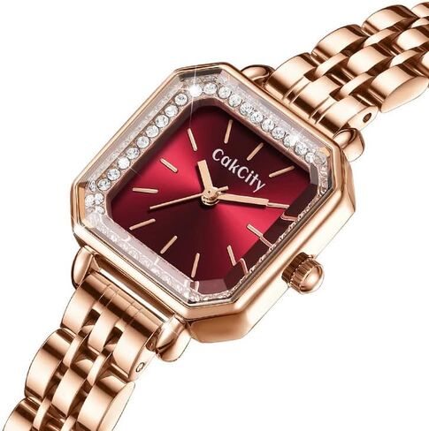 ساعات CakCity الكلاسيكية للنساء ساعات ذهبية وردية مع حزام فولاذي ساعة نسائية أنيقة للنساء ساعة يد كوارتز تناظرية هدايا لها in Kuwait