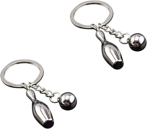 سلسلة مفاتيح للبولينج على شكل سلسلة مفاتيح للسيارة، عالية التحمل للرجال والنساء - عبوة من 2 in Kuwait