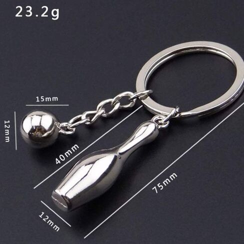 سلسلة مفاتيح للبولينج على شكل سلسلة مفاتيح للسيارة، عالية التحمل للرجال والنساء - عبوة من 2 in Kuwait