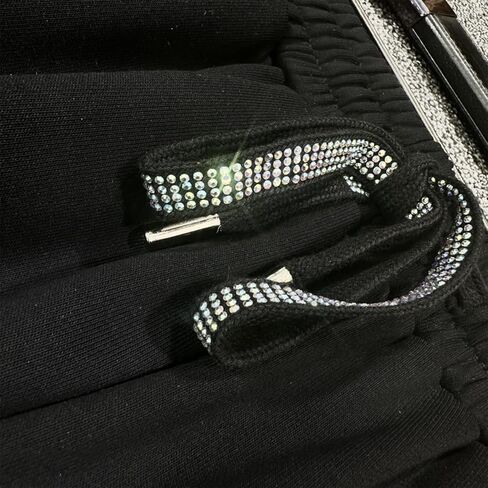 Plus Size Two Piece Outfits for Women Men Short Sleeve T Shirts Rhinestones Drawstring Joggers Pants Going Out in Kuwait