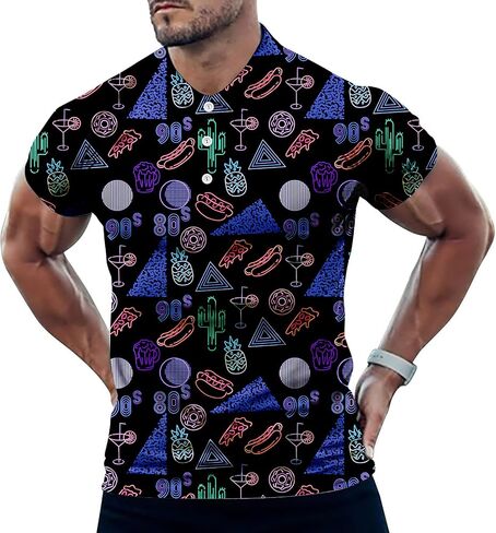 Mens Golf Shirt Dry Fit Casual Short Sleeve in Kuwait