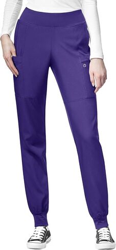 WonderWink W123 Women’s Comfort Waist Cargo Jogger Pant — Grape, Large Petite in Saudi Arabia