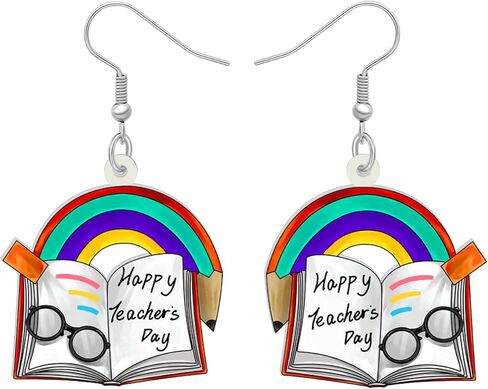 Acrylic Funny Book Earrings Dangle Bookshelves Jewelry Back to School Gifts for Kids Teachers Women Girls in Saudi Arabia