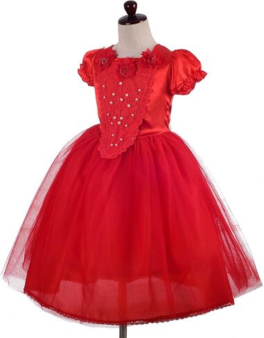 فستان الأميرة للفتيات من Lito Angels أزياء الهالوين وعيد الميلاد فساتين فاخرة مع غطاء للرأس in Kuwait