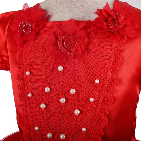 فستان الأميرة للفتيات من Lito Angels أزياء الهالوين وعيد الميلاد فساتين فاخرة مع غطاء للرأس in Kuwait