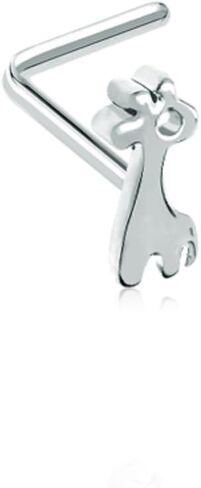 حلقة مسمار أنف من الفولاذ الجراحي من Freedom Fashion Dainty Baby Giraffe على شكل حرف L 316L in Kuwait