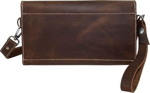 Heather's, Envelope Crossbody Bag Handmade from Full Grain Leather - Trendy Crossbody, Cowboy Handbag, Stylish Shoulder Bag for Everyday Use or Travel - Bourbon Brown in Kuwait