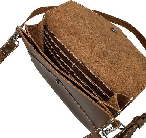 Heather's, Envelope Crossbody Bag Handmade from Full Grain Leather - Trendy Crossbody, Cowboy Handbag, Stylish Shoulder Bag for Everyday Use or Travel - Bourbon Brown in Kuwait