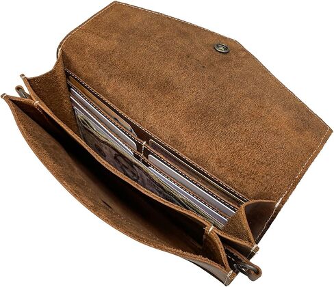 Heather's, Envelope Crossbody Bag Handmade from Full Grain Leather - Trendy Crossbody, Cowboy Handbag, Stylish Shoulder Bag for Everyday Use or Travel - Bourbon Brown in Kuwait