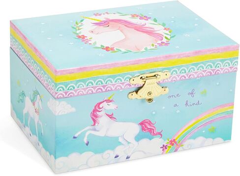 صندوق تخزين المجوهرات الموسيقية للبنات من Jewelkeeper مع وحيد القرن الدوار، حزمة تصميم قوس قزح مع صندوق تخزين المجوهرات الموسيقية مع وحيد القرن الدوار، تصميم يونيكورن كاندي القطن in Kuwait