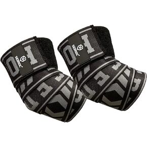 Pro Elbow Wraps for Weightlifting Powerlifting Bench Press Gym Straps for Men - Pair