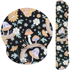 Seorsok Cute Mouse Pad with Wrist Support Keyboard Wrist Rest Set,Ergonomic Mouse Pad with Non-Slip Base for Office Gaming Working Computers,Easy Typing & Pain Relief Mouse Mat,Fruit&Orange