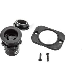 MotorGuide 8M0092066 Trolling Motor Receptacle — for 10-Gauge and 8-Gauge Wire, with Composite Mounting Plate, Black