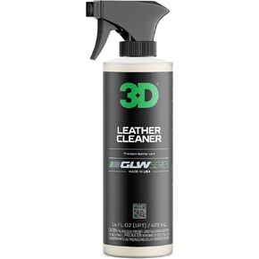 3D Leather Cleaner for Car, GLW Series | Ultimate Deep Cleaning | Removes Dirt, Grease, Body Oils | DIY Car Detailing | Versatile Cleaner for All Leather Goods | 16 oz