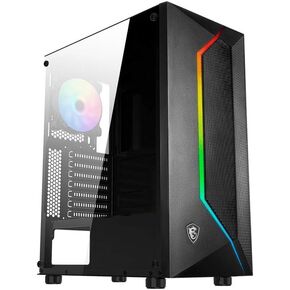MSI MPG GUNGNIR 300R Airflow Mid-Tower PC Case - E-ATX Capacity, 4 x 120 mm ARGB Fans with Hub Controller, Vertical GPU Support & Stand, Dust Filters, Cable Routing, USB Type-C (20Gbps)