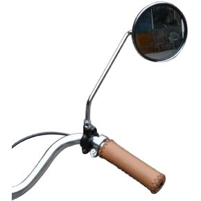 SENQI A Pair Vintage Bicycle Permanent Metal Mirror Side Mirror Stainless Steel Frame for The Retro Bike Parts