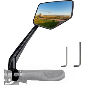 Handlebar Bike Mirror E-bikes Mirrors Safe Clear Glass Mirrors, Anti-Shake 360° Rotatable High-Definition Shockproof Explosion-Proof Wide-angle Bicycle Rear View Mirror …