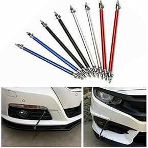 MACHSWON 2X Black Adjustable 75mm 3" Front Bumper Lip Splitter Rod Strut Tie Bar Support