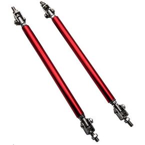 MACHSWON Adjustable Front Bumper Lip Strut Rods Tie Bar Support Splitter Rod 150mm 2x Red