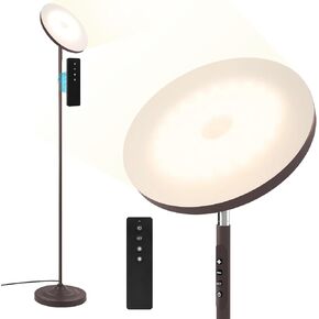 Upgraded Floor Lamp, 36W/3600LM Super Bright Floor Lamp with Remote Control, Stepless Adjust Color Temperatures and Brightness, Torchiere Standing Lamp for Living Room Bedroom Office