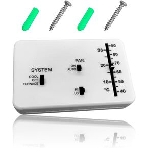 RV Analog Thermostat 12 VDC, RV Thermostat Replacement for Camper Dometic (Cool Only/Furnace) 3106995.032, White