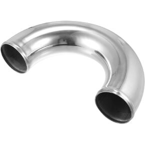 X AUTOHAUX OD 1.5" 38mm Leg Length 4" 100mm Aluminum Alloy Tube Intercooler Pipe 180 Degree U Shape Bend Elbow Air Intake Tube Silver Tone for Car