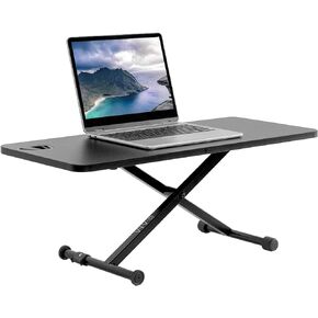 VIVO Black Small Single Top 28 inch Standing Desk Converter, Tabletop Sit to Stand Monitor Riser with Scissor Lift Height Adjustment, DESK-V011F