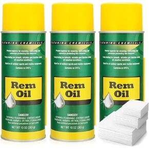 3 Pack Oil Spray 10 Oz Gun Oil And Cleaner - 3x10 Oz Oil Spray Gun Oil Aerosol and Gun Cleaning Patches - Oil Clp Gun Cleaner And Lubricant Aerosol 3x10 Oz + Gun Cleaner Patches 50pcs