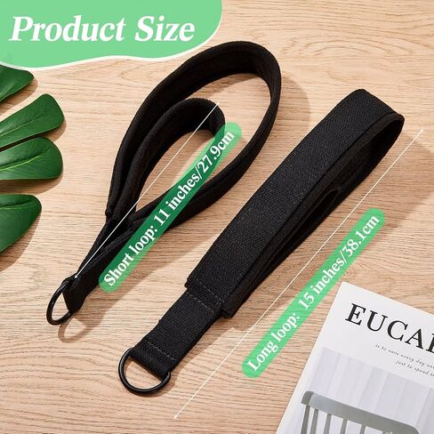 2 Pcs Pilates Double Loop Straps for Reformer Feet Fitness Equipment Straps Yoga Pilates Equipment D-Ring Exercise Strap for Gym Workout Home in Saudi Arabia