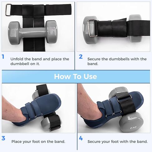 قطعتان من جهاز تدريب Varku Tibialis، أشرطة كاحل دمبل قابلة للتعديل، حزام كاحل ذراع من النايلون للدمبل، مدرب قوة تثبيت بخطاف وحلقة، بدون انزلاق، حزام فقط in Kuwait