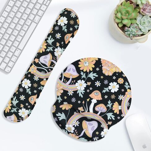 Seorsok Cute Mouse Pad with Wrist Support Keyboard Wrist Rest Set,Ergonomic Mouse Pad with Non-Slip Base for Office Gaming Working Computers,Easy Typing & Pain Relief Mouse Mat,Fruit&Orange in Kuwait