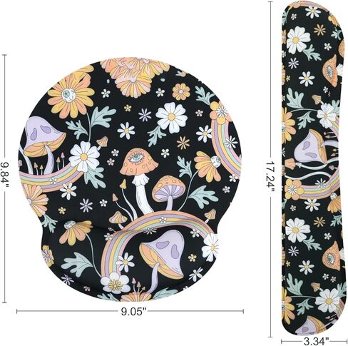 Seorsok Cute Mouse Pad with Wrist Support Keyboard Wrist Rest Set,Ergonomic Mouse Pad with Non-Slip Base for Office Gaming Working Computers,Easy Typing & Pain Relief Mouse Mat,Fruit&Orange in Kuwait