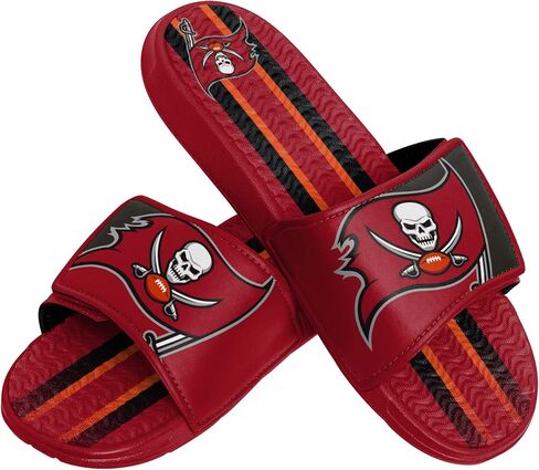 FOCO Tampa Bay Buccaneers NFL Mens Team Stripe Gel Slide - M in Saudi Arabia
