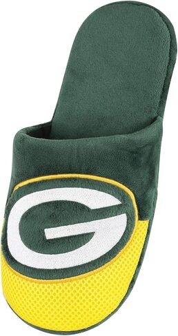 شبشب FOCO Green Bay Packers NFL للشباب بشعار Staycation - مقاس L (2-3) in Kuwait