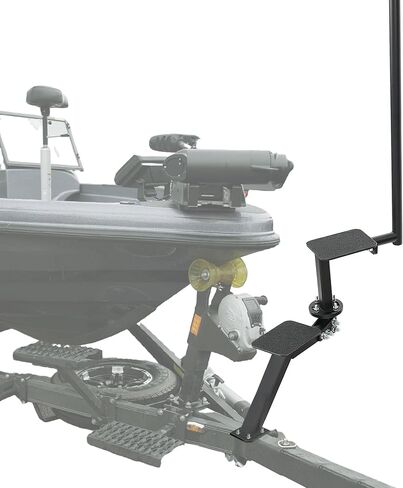 ‎KUAFU Universal قابلة للتعديل وقابلة للتدوير 360 خطوة مقطورة متوافقة مع مقطورة القارب المطلية بمسحوق فولاذي قابل للتعديل، خطوتان in Kuwait