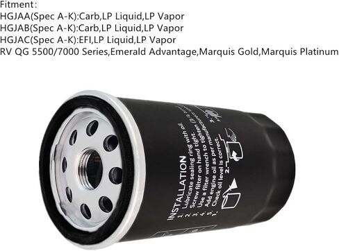 فلتر زيت 122-0836 مناسب لسلسلة RV QG 5500/7000 HGJAC HGJAB HGJAA ​​Spin-on Rep 01220836 B7238 PH10027 PH2875 in Kuwait