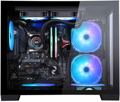 حقيبة كمبيوتر M711 سوداء اللون Micro ATX Mini-ITX Tower PC حافظة عالية تدفق الهواء من الزجاج المقسى المزدوج مع مروحة ARGB مقاس 3 × 12 سم مثبتة مسبقًا USB3.0X2 360 مم دعم AIO في الأعلى in Saudi Arabia
