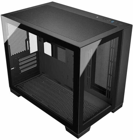حقيبة كمبيوتر M711 سوداء اللون Micro ATX Mini-ITX Tower PC حافظة عالية تدفق الهواء من الزجاج المقسى المزدوج مع مروحة ARGB مقاس 3 × 12 سم مثبتة مسبقًا USB3.0X2 360 مم دعم AIO في الأعلى in Saudi Arabia