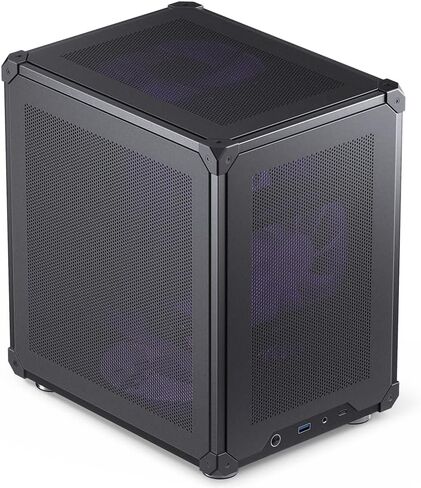 حافظة JONSBO C6 Black Mini MATX Mesh، هيكل سطح مكتب صغير الحجم وبسيط، هيكل Micro ATX، غطاء علوي/لوحة جانبية، حافظة كمبيوتر مفتوحة خالية من الأدوات، ATX Power Bite (L185mm Max.)، يدعم مبرد وحدة المعالجة المركزية 75 مم، GPU200-255mm in Saudi Arabia
