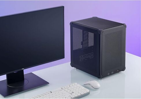 حافظة JONSBO C6 Black Mini MATX Mesh، هيكل سطح مكتب صغير الحجم وبسيط، هيكل Micro ATX، غطاء علوي/لوحة جانبية، حافظة كمبيوتر مفتوحة خالية من الأدوات، ATX Power Bite (L185mm Max.)، يدعم مبرد وحدة المعالجة المركزية 75 مم، GPU200-255mm in Saudi Arabia