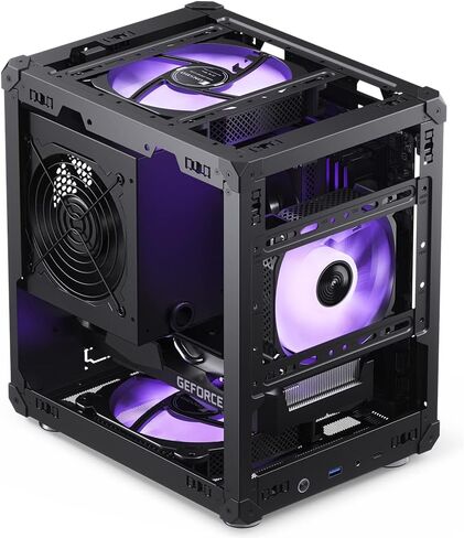 حافظة JONSBO C6 Black Mini MATX Mesh، هيكل سطح مكتب صغير الحجم وبسيط، هيكل Micro ATX، غطاء علوي/لوحة جانبية، حافظة كمبيوتر مفتوحة خالية من الأدوات، ATX Power Bite (L185mm Max.)، يدعم مبرد وحدة المعالجة المركزية 75 مم، GPU200-255mm in Saudi Arabia