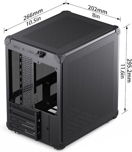 حافظة JONSBO C6 Black Mini MATX Mesh، هيكل سطح مكتب صغير الحجم وبسيط، هيكل Micro ATX، غطاء علوي/لوحة جانبية، حافظة كمبيوتر مفتوحة خالية من الأدوات، ATX Power Bite (L185mm Max.)، يدعم مبرد وحدة المعالجة المركزية 75 مم، GPU200-255mm in Saudi Arabia
